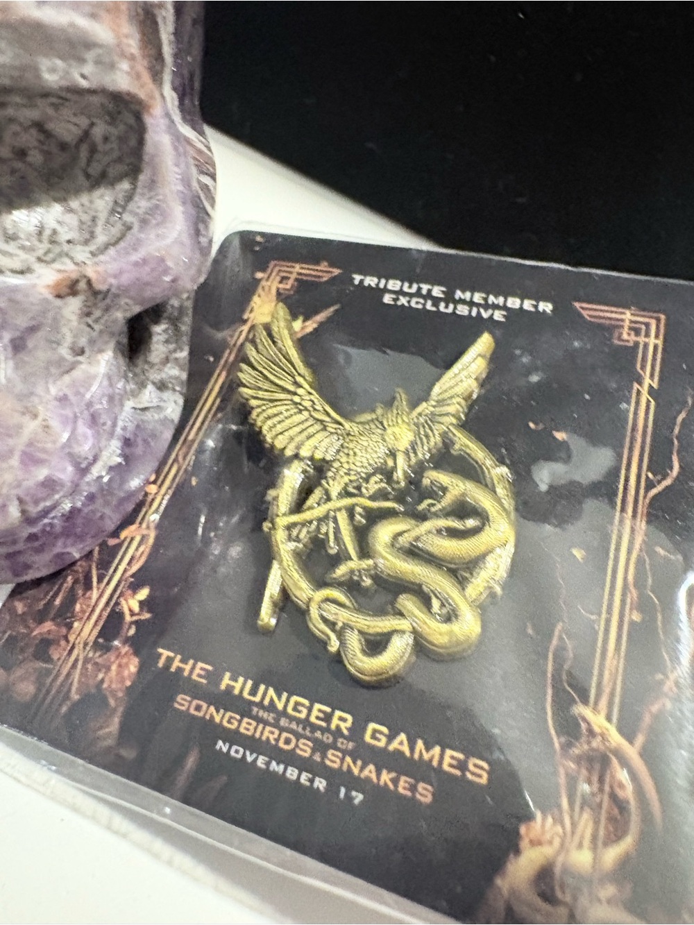 New in package! Hunger Games Ballad of Songbirds and Snakes promotional pin